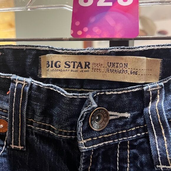 Men's Big Star Straight Blue Jeans 32 X 32 #023 - Picture 3 of 9